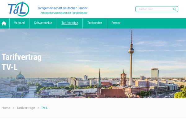 Vorschau von www.tdl-online.de, Tarifgemeinschaft der Länder - Tarifvertrag im Volltext