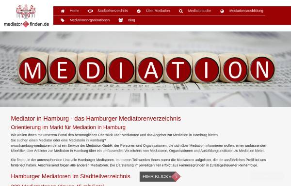 Vorschau von www.hamburg-mediatoren.de, hamburg-mediatoren.de Das Mediatorenverzeichnis für Hamburg