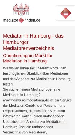 Vorschau der mobilen Webseite www.hamburg-mediatoren.de, hamburg-mediatoren.de Das Mediatorenverzeichnis für Hamburg