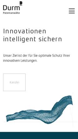 Vorschau der mobilen Webseite www.durm.de, Durm & Partner Patentanwälte