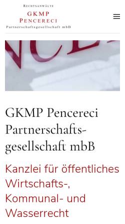Vorschau der mobilen Webseite gkmp.de, GKMP Pencereci Partnerschaft Rechtsanwälte Steuerberater Wirtschaftsprüfer