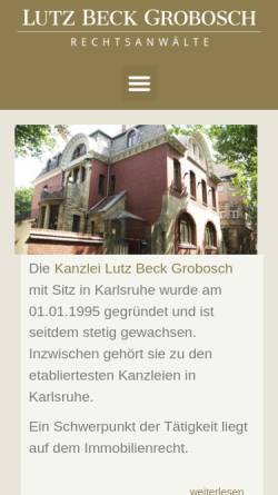 Vorschau der mobilen Webseite www.lutzbeck.de, Rechtsanwälte Lutz Beck Grobosch