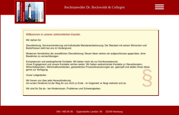 Vorschau von www.bockwoldt-rechtsanwaelte.de, Dr. Bockwoldt & Collegen