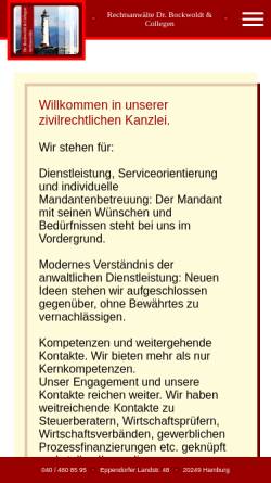 Vorschau der mobilen Webseite www.bockwoldt-rechtsanwaelte.de, Dr. Bockwoldt & Collegen
