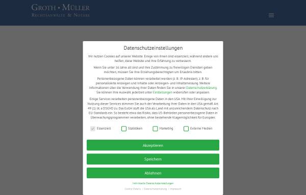 Vorschau von www.groth-mueller.de, Groth · Müller Rechtsanwälte in Partnerschaft & Notare
