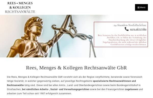 Vorschau von www.rmk-rechtsanwaelte.de, Rees, Menges & Kollegen GbR