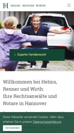 Vorschau der mobilen Webseite www.rae-helms.de, Helms und Kollegen Rechtsanwälte Hannover