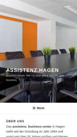 Vorschau der mobilen Webseite www.assistenz-hagen.de, Assistenz Business Center Hagen KG
