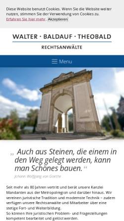 Vorschau der mobilen Webseite www.anwaelte-walter.de, Kanzlei Walter - Baldauf - Theobald