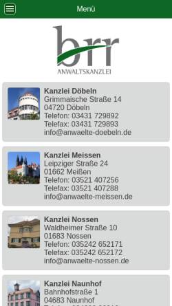 Vorschau der mobilen Webseite www.anwaelte-doebeln.de, Buschmann - Rasser - Renner GbR Anwaltskanzlei