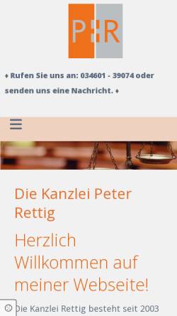 Vorschau der mobilen Webseite www.rechtsanwalt-rettig.de, Rechtsanwalt Peter Rettig