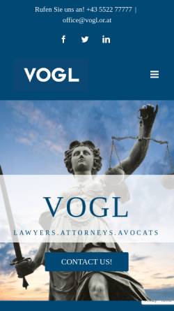 Vorschau der mobilen Webseite www.vogl.or.at, Vogl Rechtsanwalt GmbH