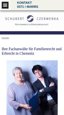 Vorschau der mobilen Webseite www.fachanwaelte-familienrecht.com, Rechtsanwälte Schubert & Czerwenka