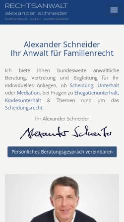 Vorschau der mobilen Webseite www.scheidungsanwalt-freiburg.de, Schneider Alexander