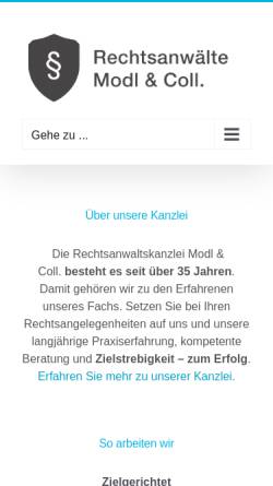 Vorschau der mobilen Webseite www.ramodl.de, Rechtsanwälte Modl & Coll.