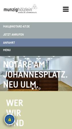 Vorschau der mobilen Webseite notare-a7.de, Dr. Munzig & Dr. Feierlein