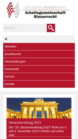 Vorschau der mobilen Webseite www.steuerrecht.org, Arbeitsgemeinschaft Steuerrecht im Deutschen Anwaltverein