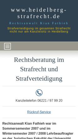 Vorschau der mobilen Webseite www.heidelberg-strafrecht.de, Rechtsanwalt Kian Fathieh