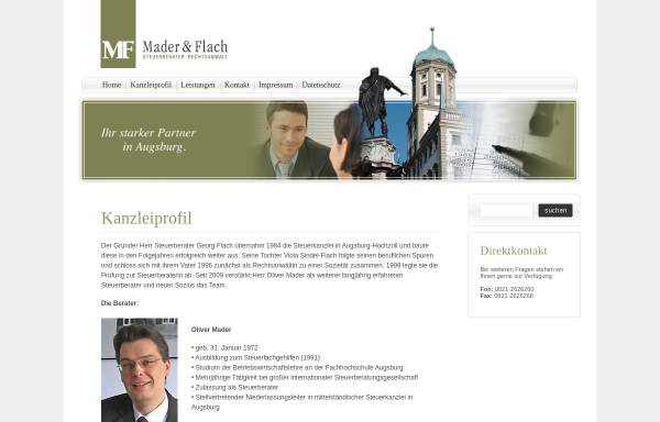 Vorschau von www.mader-flach.de, Steuerberater- und Rechtsanwaltkanzlei Mader & Flach