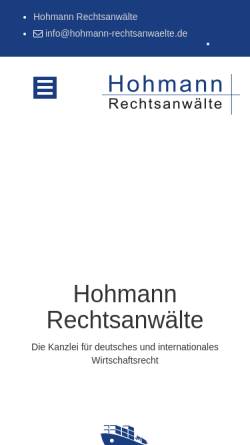 Vorschau der mobilen Webseite hohmann-rechtsanwaelte.com, Hohmann Rechtsanwälte