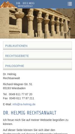 Vorschau der mobilen Webseite www.ra-helmig.de, Dr. Ekkehard Helmig & Sven Regula Rechtsanwälte