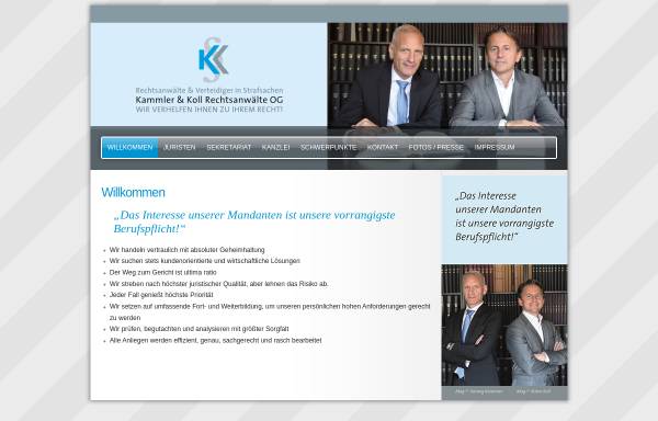 Vorschau von www.kammler-koll.at, Kammler & Koll Rechtswälte OG