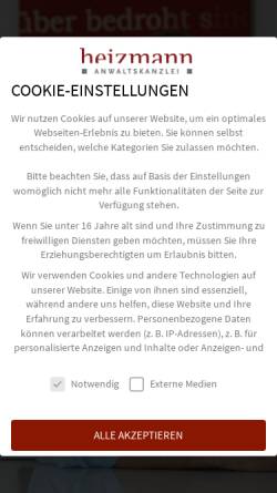 Vorschau der mobilen Webseite kanzlei-heizmann.de, Heizmann Anwaltskanzlei