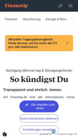 Vorschau der mobilen Webseite www.finanztip.de, Finanztip