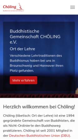 Vorschau der mobilen Webseite www.choeling.de, Buddhistische Gemeinschaft Chöling e.V.