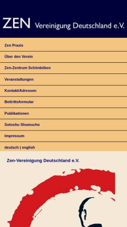 Vorschau der mobilen Webseite www.zen-vereinigung.de, Zen-Vereinigung Deutschland e.V.