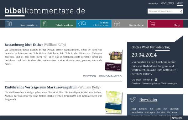 Vorschau von www.bibelkommentare.de, bibelkommentare.de