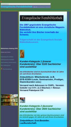 Vorschau der mobilen Webseite www.efb.ch, Evangelische Fernbibliothek