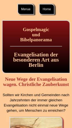 Vorschau der mobilen Webseite www.evangelisation-gospel-magic.de, Evangelisation der besonderen Art