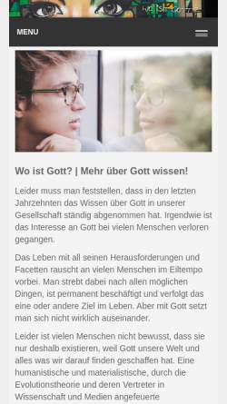 Vorschau der mobilen Webseite www.wo-ist-gott.info, Wo ist Gott?