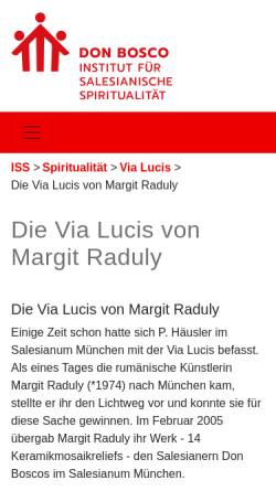 Vorschau der mobilen Webseite iss.donbosco.de, Margit Raduly: Via Lucis
