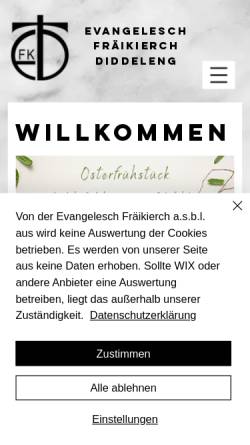 Vorschau der mobilen Webseite www.efk.lu, Evangelesch Fräikierch Diddeleng