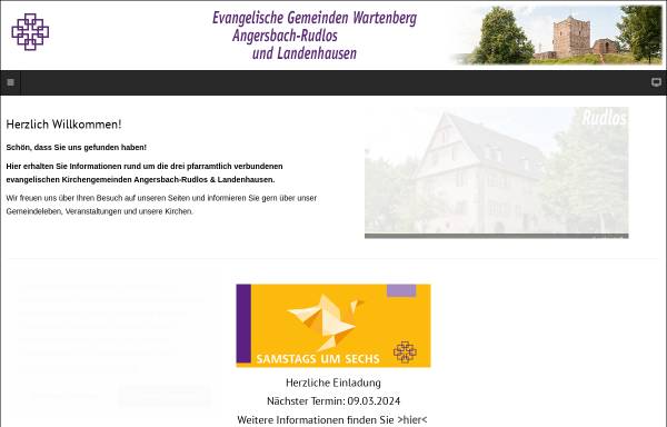 Vorschau von www.wartenberg-evangelisch.de, Evangelische Kirchengemeinden Angersbach, Landenhausen und Rudlos