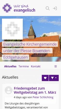 Vorschau der mobilen Webseite ev-kirche-bovenden.wir-e.de, Ev. Kirchengemeinde Bovenden