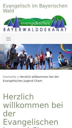 Vorschau der mobilen Webseite www.ej-cham.de, Evangelische Jugend im Dekanatsbezirk Cham