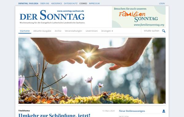 Vorschau von www.sonntag-sachsen.de, Der Sonntag (Sachsen)