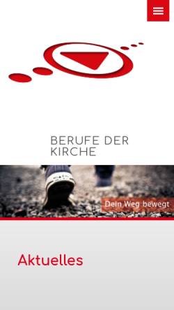 Vorschau der mobilen Webseite www.berufe-der-kirche-freiburg.de, Freiburg - Erzbistum, Diözesanstelle Berufe der Kirche