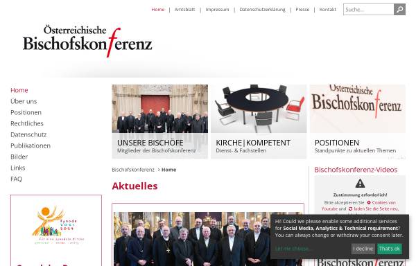 Vorschau von www.bischofskonferenz.at, Österreichische Bischofskonferenz