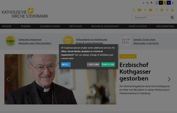 Vorschau von www.katholische-kirche-steiermark.at, Diözese Graz-Seckau