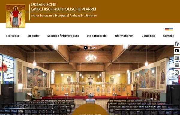 Vorschau von www.ukr-kirche.de, Ukrainische griechisch-katholische Pfarrei Maria Schutz und Hl. Apostel Andreas in München