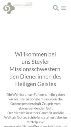 Vorschau der mobilen Webseite www.steyler-missionarinnen.de, Helena Stollenwerk