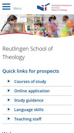 Vorschau der mobilen Webseite www.th-reutlingen.de, Theologische Hochschule Reutlingen