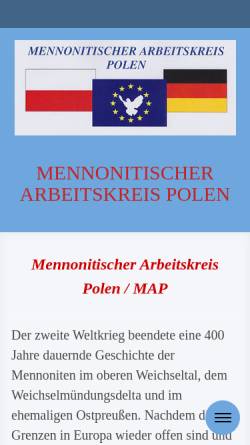 Vorschau der mobilen Webseite www.mennonitischerarbeitskreispolen.de, Mennonitischer Arbeitskreis Polen