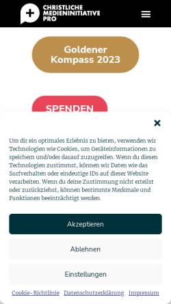 Vorschau der mobilen Webseite www.kep.de, Christlicher Medienverbund KEP e.V.