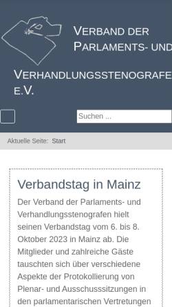 Vorschau der mobilen Webseite www.parlamentsstenografen.de, Verband der Parlaments- und Verhandlungsstenografen