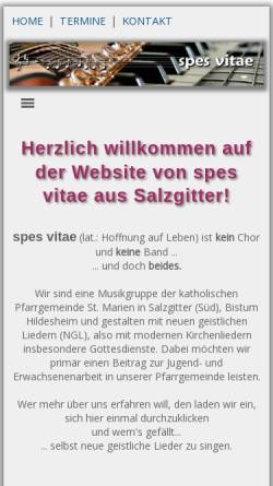 Vorschau der mobilen Webseite www.spesvitae.de, Spes vitae
